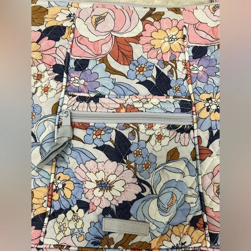 Vera Bradley Hipster Crossbody/Shoulder Bag Floral Print Color Blue,Pink, Gray